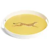 Vaisselle Et Accessoires De Table<Gifi Plateau rond léopard mélaminé jaune Ø34,5xH4,1cm