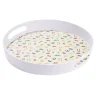 Vaisselle Et Accessoires De Table<Gifi Plateau rond mélaminé motif matisse blanc et multicolore Ø34,5xH5cm