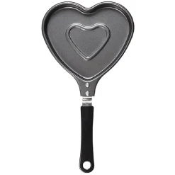 Cuisson<Gifi Poêle à pancake forme coeur gris et noir L15cm