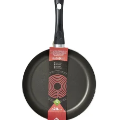 Cuisson<Gifi Poêle aluminium noir et rouge Ø28cm