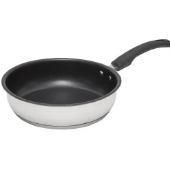 Cuisson<Gifi Poêle anti adhésive inox poignée bakélite noire