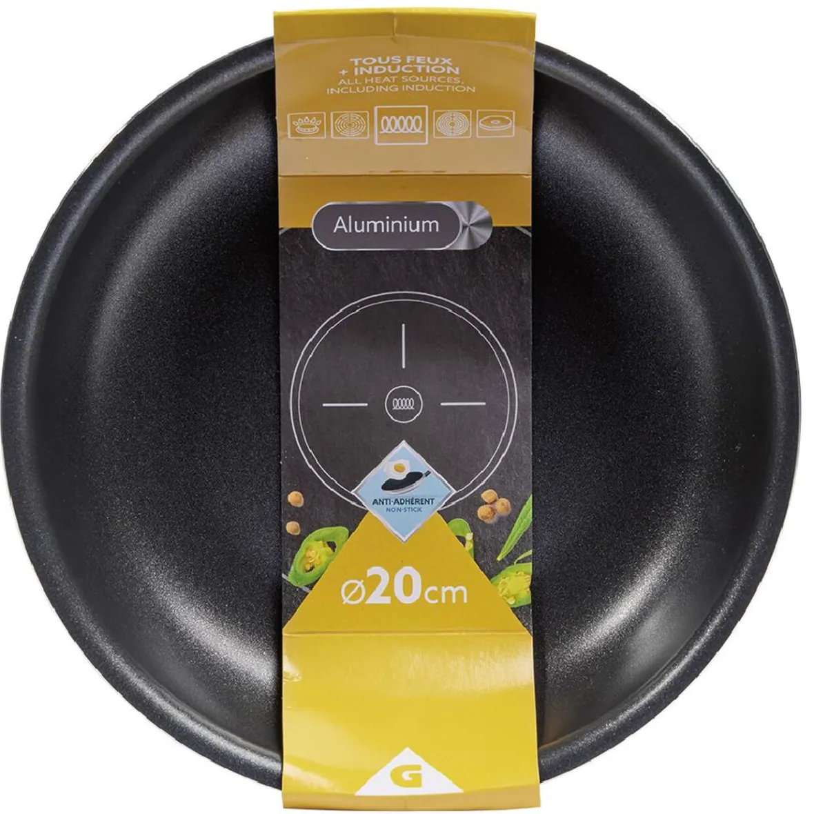 Cuisson<Gifi Poêle antiadhérente sans poignée noir Ø20cm
