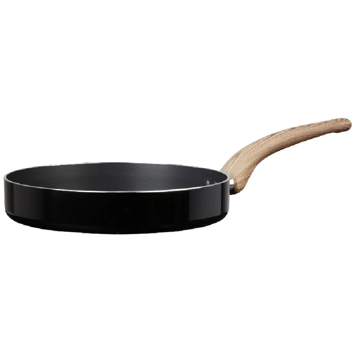 Cuisson<Gifi Poêle noire manche effet bois Ø 24