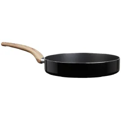 Cuisson<Gifi Poêle noire manche effet bois Ø 28