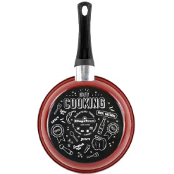 Cuisson<Gifi Poêle ronde inscription Healthy Cooking rouge et noir