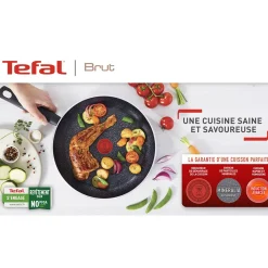 Cuisson<Gifi PoêleTéfal effet pierre grise et noire Ø20cm