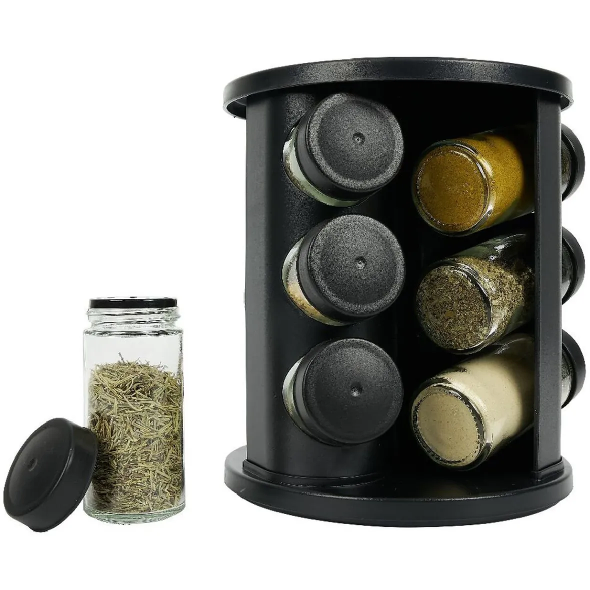 Gifi Porte épice rotatif avec 9 pots métal Ø17xH20cm| Vaisselle Et Accessoires De Table