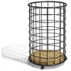 Rangement De Cuisine<Gifi Porte ustensiles bambou et métal noir Ø11,3xH17cm