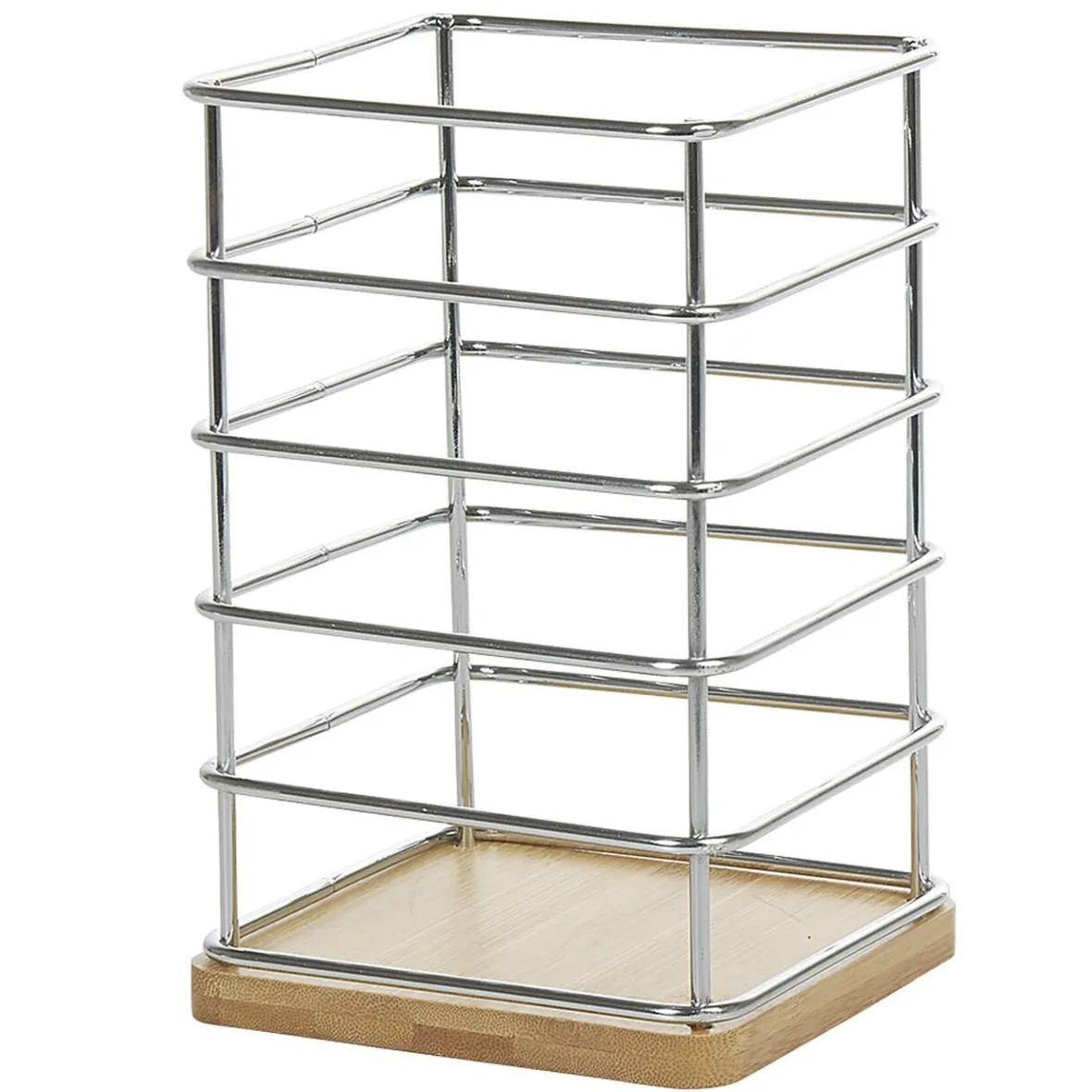 Rangement De Cuisine<Gifi Porte ustensiles de cuisine en métal avec socle en bambou