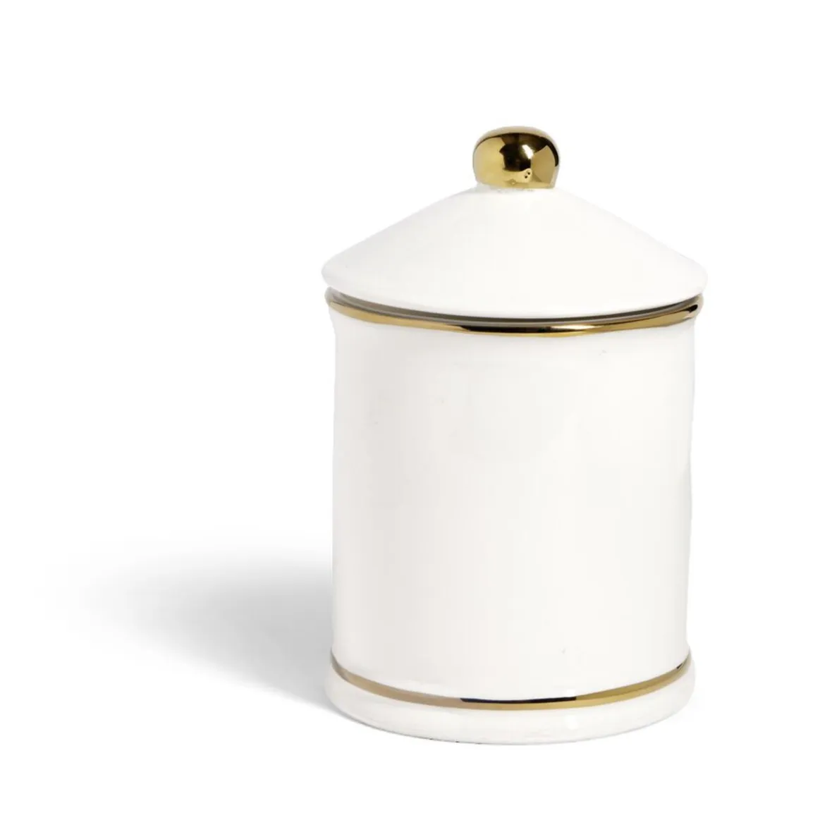 Conservation Alimentaire<Gifi Pot céramique avec couvercle en blanc et bord doré Ø11,5xH17,5cm