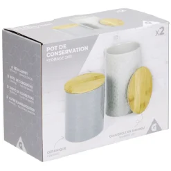 Conservation Alimentaire<Gifi Pot de conservation design carreau de ciment et point relief x2