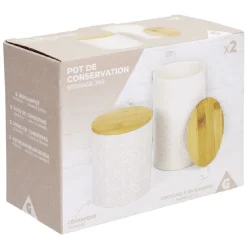 Conservation Alimentaire<Gifi Pot de conservation design carreau de ciment et point relief x2