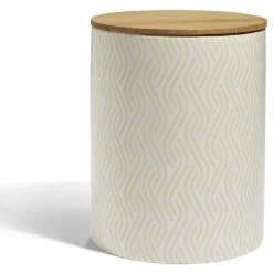 Conservation Alimentaire<Gifi Pot de conservation 1,6L grès et couvercle bambou Ø14,2xH17,7cm