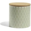 Conservation Alimentaire<Gifi Pot de conservation 500ml grès motifs arrondis couvercle bambou Ø10xH10cm