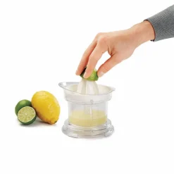 Préparation Culinaire<Gifi Presse agrumes Metaltex transparent couvercle blanc 2 cônes