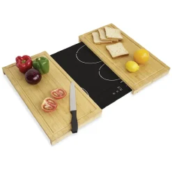 Cuisson<Gifi Protection plaque et planche à découper bois x2