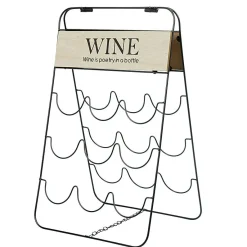 Rangement De Cuisine<Gifi Range bouteilles 9 compartiments métal noir bois design Wine
