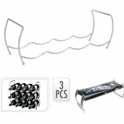 Rangement De Cuisine<Gifi Range bouteilles empilable12 compartiments métal argenté