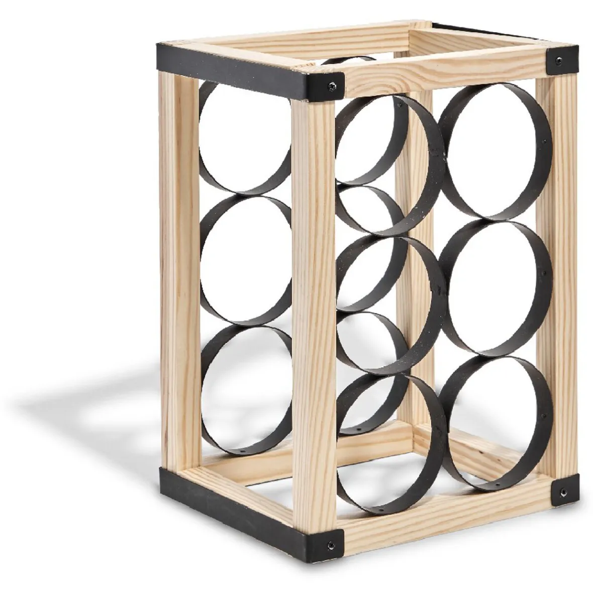 Rangement De Cuisine<Gifi Range bouteilles x6 noir et bois