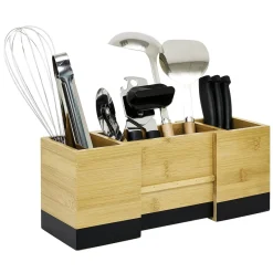Rangement De Cuisine<Gifi Range ustensile extensible bambou naturel et noir L18/29x10xH12cm