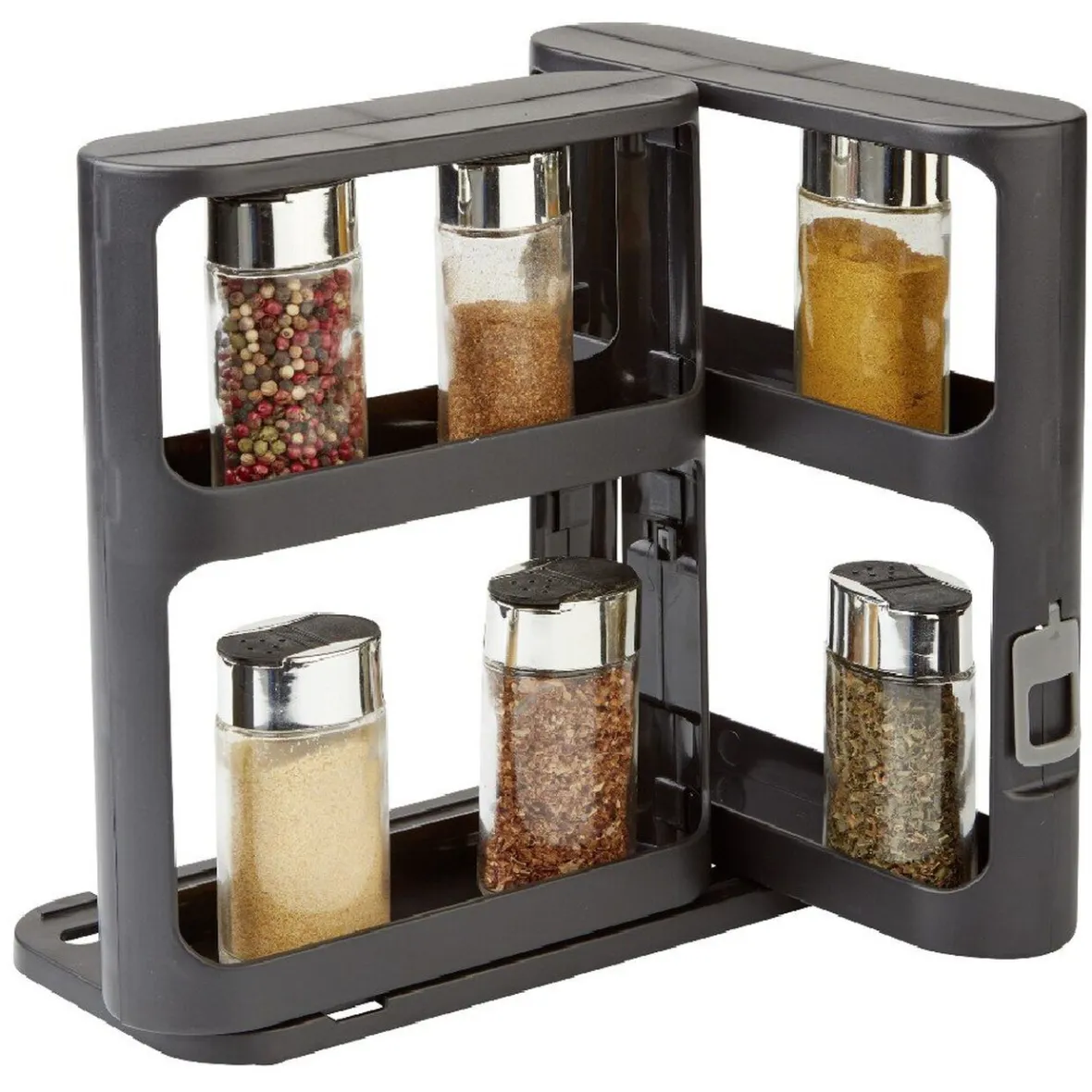 Gifi Rangement à épices coulissant 2 niveaux noir| Vaisselle Et Accessoires De Table