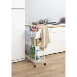 Rangement De Cuisine<Gifi Resserre à légumes étroite blanche Metaltex