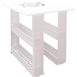 Rangement De Cuisine<Gifi Resserre 2en1 avec fonction table blanc