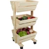 Rangement De Cuisine<Gifi Resserre légume en bois 3 niveaux à roulettes