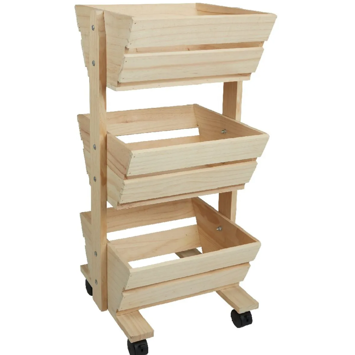 Rangement De Cuisine<Gifi Resserre légume en bois 3 niveaux à roulettes