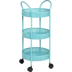 Rangement De Cuisine<Gifi Resserre légumes à roulettes bleu turquoise