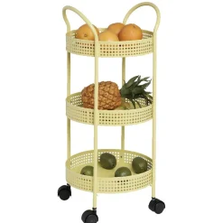Rangement De Cuisine<Gifi Resserre légumes à roulettes jaune