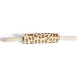 Préparation Culinaire<Gifi Rouleau à pâtisserie en bois gravé décor Noël Ø5x35cm