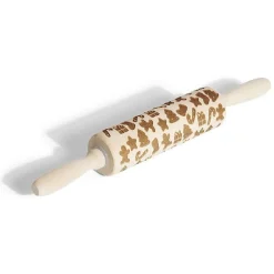 Préparation Culinaire<Gifi Rouleau à pâtisserie en bois gravé décor Noël Ø5x35cm