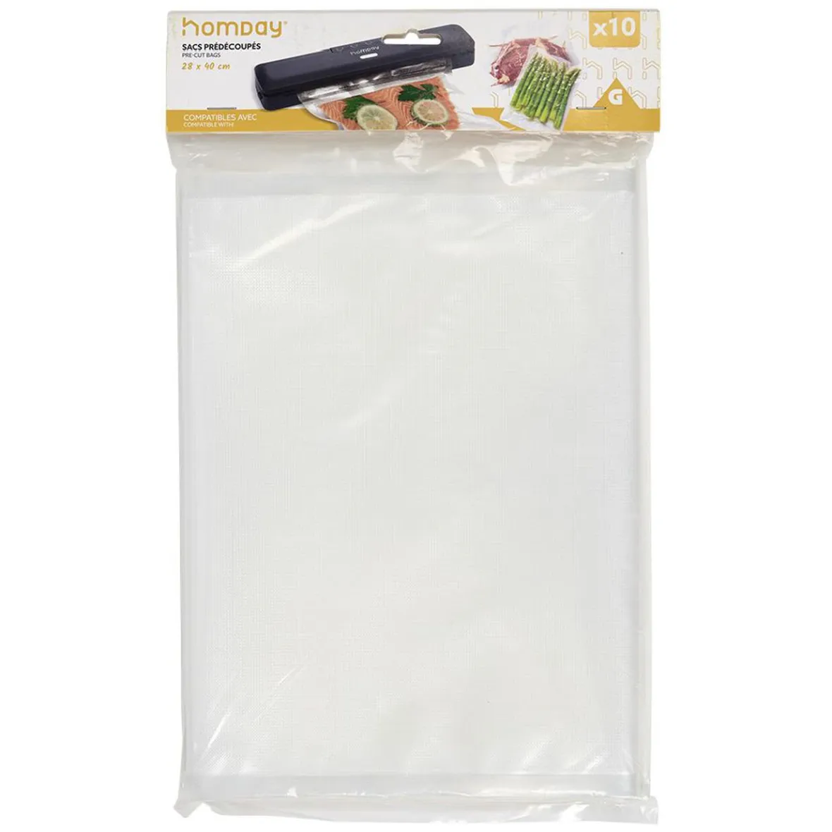 Conservation Alimentaire<Gifi Sac de conservation alimentaire pré-découpé 28x40cm 10 sacs - Taille L
