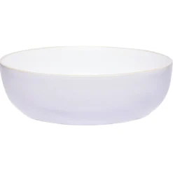 Gifi Saladier en faïence blanc avec liseré crème| Vaisselle Et Accessoires De Table