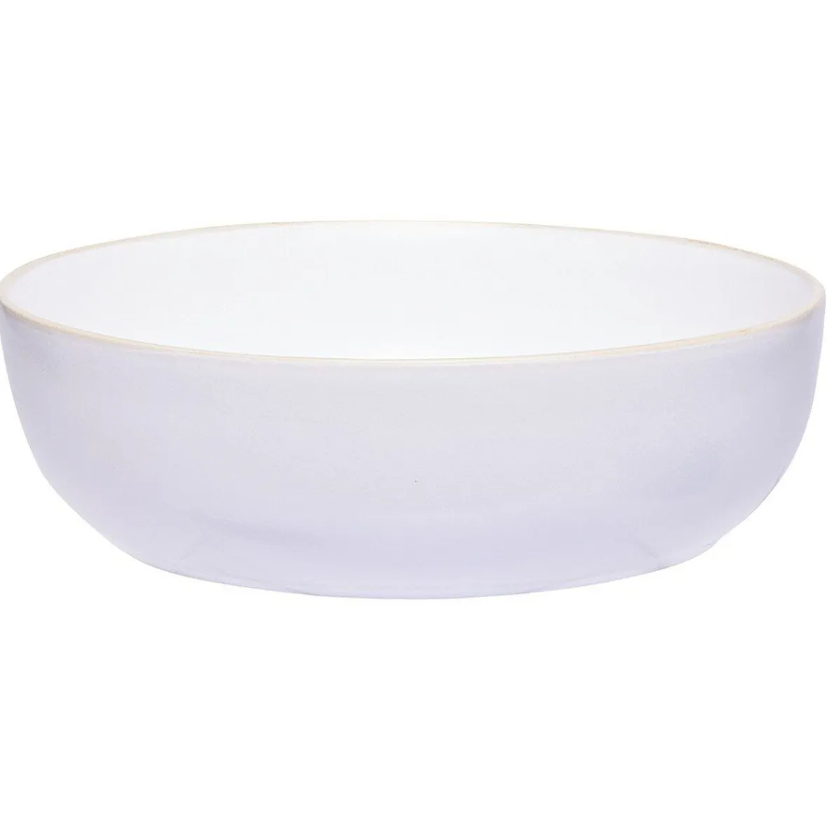 Gifi Saladier en faïence blanc avec liseré crème| Vaisselle Et Accessoires De Table