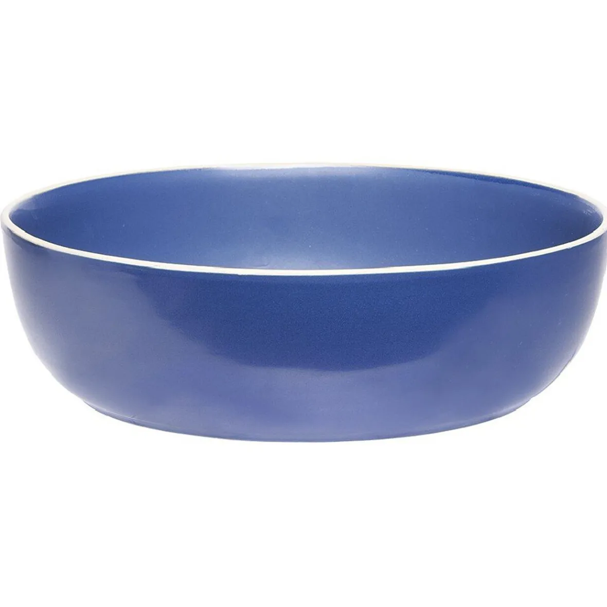 Gifi Saladier en faïence bleu avec liseré blanc| Vaisselle Et Accessoires De Table