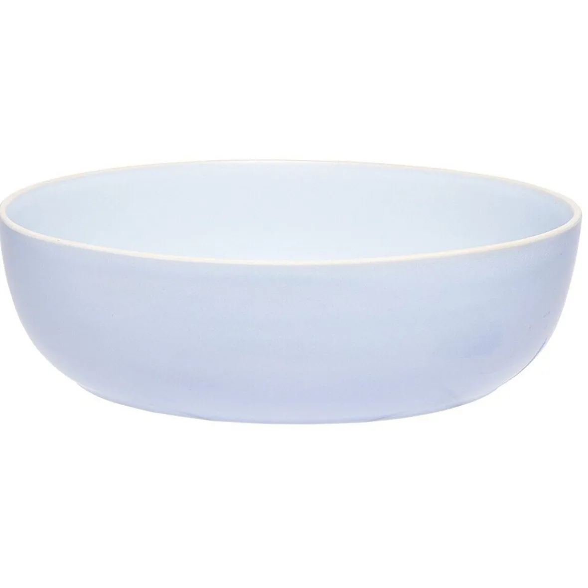 Gifi Saladier en faïence bleu turquoise avec liseré crème| Vaisselle Et Accessoires De Table