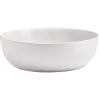 Gifi Saladier en faïence gris avec liseré crème| Vaisselle Et Accessoires De Table