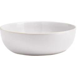 Gifi Saladier en faïence gris avec liseré crème| Vaisselle Et Accessoires De Table