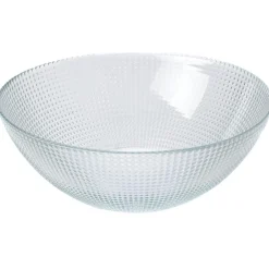 Gifi Saladier en verre effet relief Ø26cm| Vaisselle Et Accessoires De Table