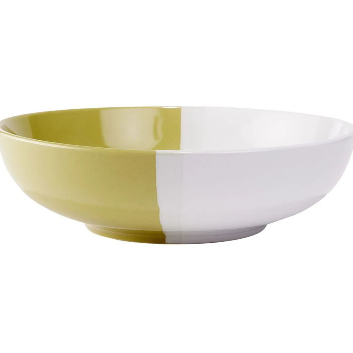 Gifi Saladier faïence bicolore vert et blanc Ø24xH6,4cm| Vaisselle Et Accessoires De Table