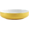 Gifi Saladier faïence bicolore jaune et blanc Ø25xH6cm| Vaisselle Et Accessoires De Table