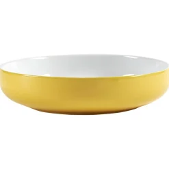 Gifi Saladier faïence bicolore jaune et blanc Ø25xH6cm| Vaisselle Et Accessoires De Table
