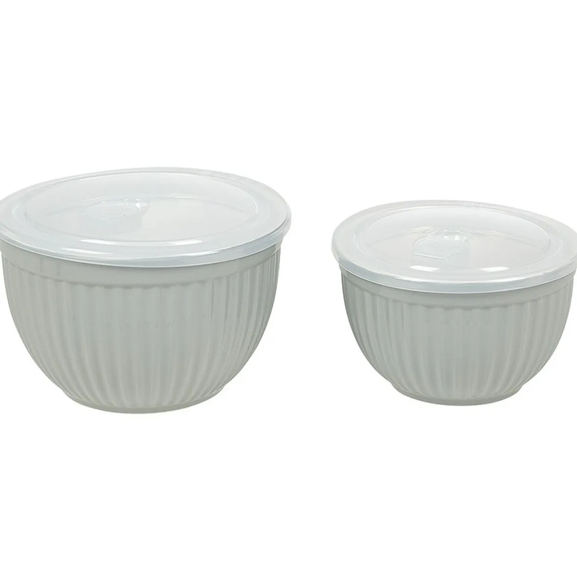 Gifi Saladier faïence x 2 avec couvercle plastique| Vaisselle Et Accessoires De Table