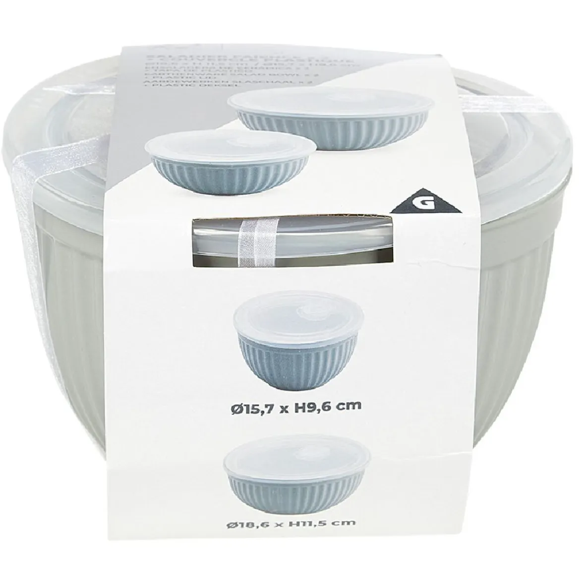 Gifi Saladier faïence x 2 avec couvercle plastique| Vaisselle Et Accessoires De Table