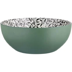 Gifi Saladier porcelaine porcelaine intérieur motif feuillage Ø23xH8,8cm| Vaisselle Et Accessoires De Table