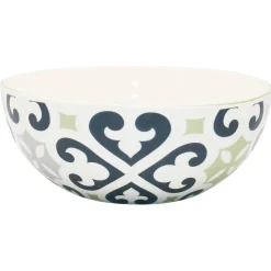 Gifi Saladier rond motif carreau de ciment gris et blanc| Vaisselle Et Accessoires De Table
