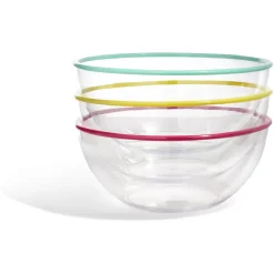 Gifi Saladier transparent au bord coloré| Vaisselle Et Accessoires De Table