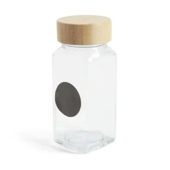 Gifi Salière/poivrière en verre et bambou 4,5x4,5xH10,5cm| Vaisselle Et Accessoires De Table